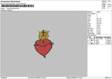 Heart Flame Embridery File 6 sizes