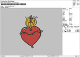 Heart Flame Embridery File 6 sizes