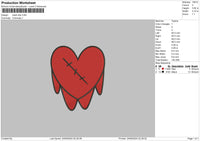 Heart Drip 2409 Embroidery File 6 sizes