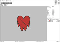 Heart Drip 2409 Embroidery File 6 sizes