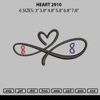 Heart 2910 Embroidery File 6 sizes