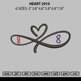 Heart 2910 Embroidery File 6 sizes