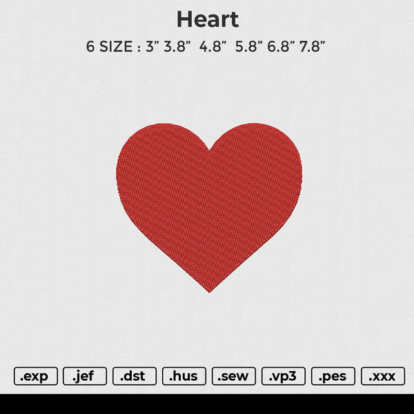 Heart love Embroidery File 6 size