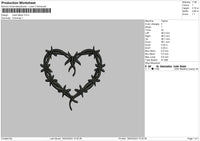 Heart Tattoo Embroidery File 6 sizes