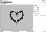 Heart Tattoo Embroidery File 6 sizes