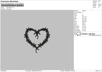 Heart Tattoo Embroidery File 6 sizes