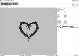 Heart Tattoo Embroidery File 6 sizes