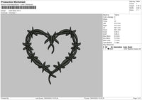 Heart Tattoo Embroidery File 6 sizes