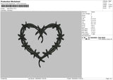 Heart Tattoo Embroidery File 6 sizes