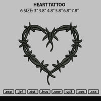Heart Tattoo Embroidery File 6 sizes