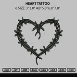 Heart Tattoo Embroidery File 6 sizes