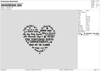 Heart Text 1505 Embroidery File 6 sizes