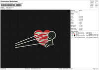 Heart web Embroidery File 6 size