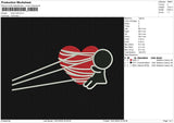 Heart web Embroidery File 6 size