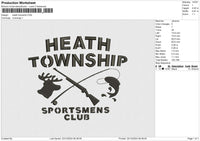 Heath Township Embroidery File 6 size