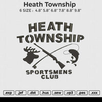 Heath Township Embroidery File 6 size