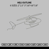 Heli Outline Embroidery File 6 sizes