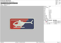 Hellicopter 002 Embroidery File 6 sizes