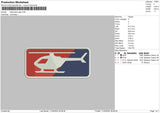 Hellicopter 002 Embroidery File 6 sizes