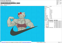 Hello Kitty Muscle Embroidery File 6 size