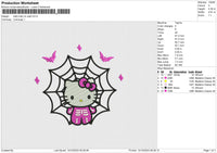 Hello Kitty On Web Embroidery File 6 size