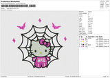 Hello Kitty On Web Embroidery File 6 size