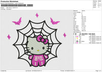 Hello Kitty On Web Embroidery File 6 size