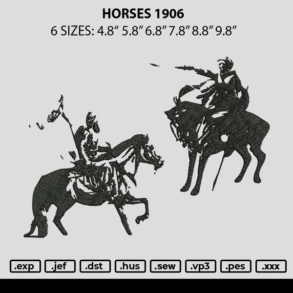 Horses 1906 Embroidery File 6 sizes