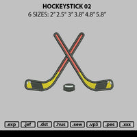 Hockeystick 02 Embroidery File 6 sizes