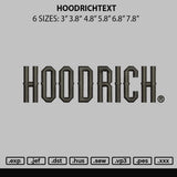 Hoodrichtext Embroidery File 6 sizes