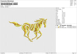 Horse gold Embroidery File 6 size