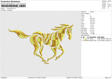 Horse gold Embroidery File 6 size