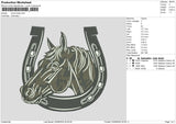 Horse Head Embroidery File 6 sizes