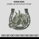 Horse Head Embroidery File 6 sizes