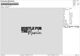 Hustletext Embroidery File 6 sizes