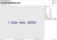 I miss mac miller v2  Embroidery File 6 size