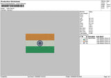 Indiaflag Embroidery File 6 sizes