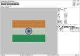 Indiaflag Embroidery File 6 sizes