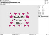 Isabella Isamar Iilian love Embroidery File 6 size
