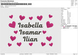 Isabella Isamar Iilian love Embroidery File 6 size
