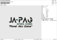 Japag Embroidery File 6 size