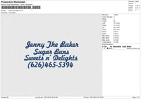 Jenny the baker Embroidery File 6 size