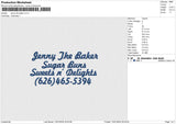 Jenny the baker Embroidery File 6 size