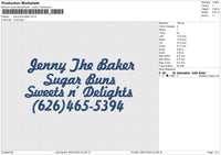 Jenny the baker Embroidery File 6 size