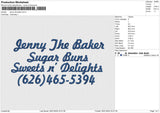 Jenny the baker Embroidery File 6 size