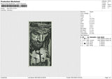 Jesus BW v2 Embroidery File 6 size