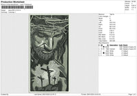 Jesus BW v2 Embroidery File 6 size