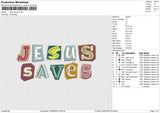 Jesus saves Embroidery File 6 size