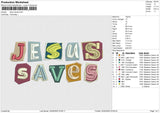 Jesus saves Embroidery File 6 size
