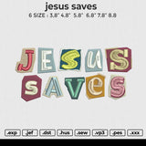 Jesus saves Embroidery File 6 size